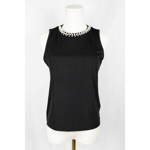 Shein Size M Top Beaded Sleeveless Black
